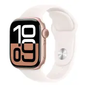 Apple Watch Series 10 GPS 42mm Rose Gold Aluminium Case w/ Light Blush Sport Band (S/M)