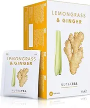 Nutra Tea - Lemongrass & Ginger Tea - 20 Tea Bags - Herbal Tea