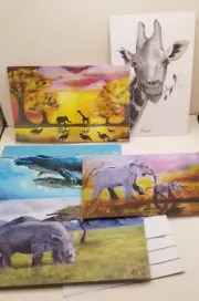 Int'l Animal Welfare Blank Greeting Cards w/Envelopes (Set of 5)