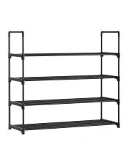 [Artiss] Shoe Rack 4-tier 16 Pairs in Stackable Black