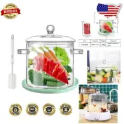 Non-Stick Glass Saucepan with Integrated Handles – 3L Capacity for Safe Cooking