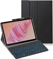 Jarttarn Keyboard Cover Compatible with Lenovo Tab Plus 11.5 inch (TB351FU) 2024, Leather Tablet Protective Cover with Wireless Removable Bluetooth Backlight Keyboard