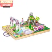 Wooden Royal Kingdom Playset with Carriage Castle Mountain Mythical Creatures