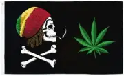 Flag Joint Rasta Crossbones Flag 3x5ft Poly 100D