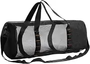 Scuba Gear Bag - Cylindrical Mesh Design, Duffle Bag with Adjustable Strap | Waterproof, Large Capacity Snorkel Gear Bag with Inside Hook, Ideal for Fitness, Travel, Camping (58x27x27cm)