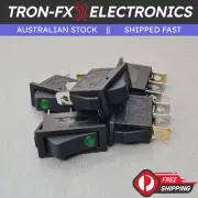 1/2/5PCS KCD3 SPST Green Cat Eye Led Rocker Switch ON-OFF 16A 250V 2 Pos 3 Pin