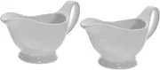 ULTECHNOVO 2pcs Ceramic Gravy Boat Restaurant-Grade Sauce Dispenser Non-Slip for Home Bar Catering