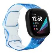 Fitbit Versa 3 Sense Smartwatch Soft Silicone Band Blue Galaxy