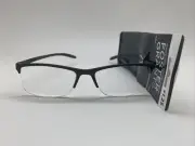 E381 Foster Grant PAOLO BLK READERS +1.25 Black Half Rim Reading Glasses