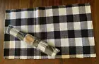 LAYERING AREA RUG 20" X 36" Black & White Checkered Indoor/Outdoor