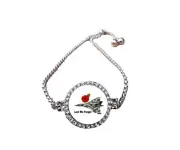 Lest We Forget Vulcan Bomber Silver Colour Bracelet With Diamantes + Box
