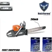 Holzfforma G372 71cc Chainsaw Power Head With 3/8".058" 28" 92DL Bar Chain