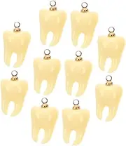[COOPHYA] Vampire Teeth Charms Diy Set 10pcs Decorative Mini Teeth Charms Pendants Decorations for Diy Jewelry Making