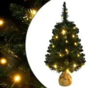 Pre-lit Lighted Christmas Tree with Stands Xmas Lights Decor Green 90cm