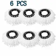 6x Spin Mop Heads Replacement 360 Degree Microfiber Bucket Home Cleaner Cleaning