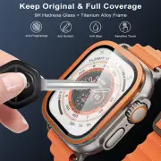 9H Tempered glass + Titanium frame for Apple Watch Ultra 2/1 Screen Protector 49