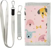 [Yoogain] Cartoon Cute Dogs Light Red men wallets gifts for young cool mens slim wallet with lanyard, cartoon cute dogs light red, 1 size, Fashion