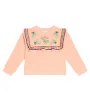 [Stella McCartney Kids] Stella McCartney Kids Embroidered cotton jersey sweatshirt Y 2 multicoloured
