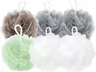 Soft Body Scrubber Bath Sponge Set of 6, Shower Bath Sponge Shower Pouf Loofahs