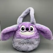 Stitch Purple Stuffed Animal/Hand Bag Stifler On Front Of Plush Read Description