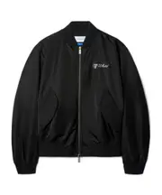 Off-White Script Varsity Zip-Up Bomber Jacket IT52,IT50,IT48,IT46 black