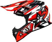 KYT Skyhawk Ardor, motocross helmet , color: Black/White/Neon-Red , size: L
