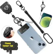 ELV Heavy Duty Retractable Badge Reel with Interval Locking, Theft and Drop Protection Universal Lanyard with 31” Cord, Key Ring, Lobster Clip and Phone Tether Tabs