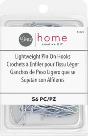 Lightweight Pin-On Drapery Hooks (56-Piece), Silver