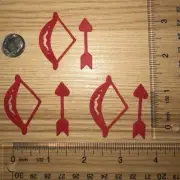 20 pc. BOW & ARROW cardstock paper die cut embellishments VALENTINE
