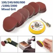 60Pcs 2" Sanding Disc + 50mm Hook and Loop Sandpaper Sander Backing Pad W/ Shank