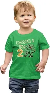 [BROOKLYN VERTICAL] Boys 2 Year,3 Year,4 Year Old Birthday T Shirt Printed Short Sleeve, Digger, Dinosaur, Cute, Funny