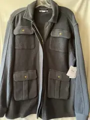 O'NEILL, MEN'S LARGE, FIELD JACKET, SNAP FRONT, 4 POCKETS, GRAY NEW $84 TAGS