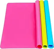 3 Pack Extra Large Silicone Sheets for Crafts, Liquid, Resin Jewelry Casting Molds Mat, Multi-Purpose Food Grade Silicone Placemat. 15.7" x 11.8" (Blue & Rose Red & Green)