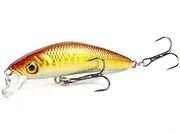 Lifelike Hard Bass Fishing Lure with 3D Eyes, 6 Hooks, and Realistic Design for Saltwater and Freshwater Fishing