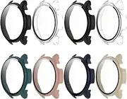 HXFRTYU 8 Pack Case for Amazfit Balance SmartWatch Screen Protector, Hard PC Bumper Overall Protective Tempered Glass Cover Accessories for Women Men Clear