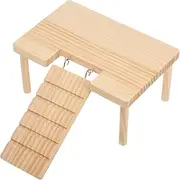 ORFOFE Large Wooden Platform for Hamsters Reptile Platform Small Animal Climbing Ladder Guinea Pig Cage Accessory