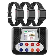 Wireless Dog Fence System 2 in 1 Electric Fence and Training Collar with Big LCD Screen for 3 Dogs