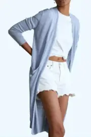Ralph Lauren 100% Linen Cardigan Light Blue Long Cardigan Size Small