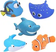 Floating Fish Bath Toys for Babies - Fun Rubber Swimming Toys for Infants and Toddlers