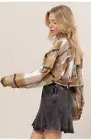 Cropped Shacket Women Y2K Fall Long Sleeve Lightweight Plaid Button Down Jacket