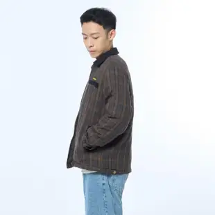 【JEEP】男裝 復古格紋襯衫式外套(咖啡色)