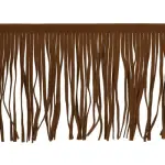 1 Yard 6 Inch PU Leather Fringe Trim DIY Tassel Fringe for Sewing, Coffee Brown