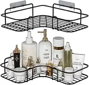 Generic 2 Pack L-Shape Stainless Steel Corner Shelf, 2 Shelves, 15 Pounds Weight Capacity, Rust Proof, Scratch Resistant, Adhesive Mount, Self Adhesive, Bathroom Toiletries Organizer