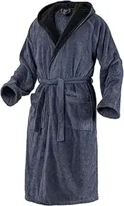 [Mount Swiss] Women's and Men's Arbon Bathrobe with Hood Made of Elegant Cotton I Dressing Gown Fluffy I Terry Cloth I Kimono with Choice of Colours and Sizes S - 5XL I Bath Robe Oeko-Tex Standard 100