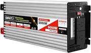 Giantz Power Inverter, 3000w/6000w 12v to 240v Electric Portable Pure Sine Wave Inverters Adapter Convertor Camping Car Boat Caravan Laptop Accessories, Convenient USB Output Silver
