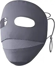 [Generic] UV Face Cover Masque - 24x22cm, Nylon, White, Sunblock Gaiter, Heat Barrier, Breath Wrap | UPF 50+ Anti-UV Sweat-Wicking Shield, Fast-Dry Full Face Mask With Ear Suspension For Hiking Running Outdoors