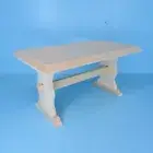 Dollhouse Miniature Unfinished Wood Kitchen Trestle Table B6712