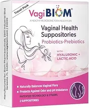 VagiBiom Probioitc Suppository CONVENIENT TRAVEL PACK WITH 2 SUPPOSITORIES AND 2 FEMININE WIPES: Microbiome Flora balance. Odor Control Regimen; Balance and Nourishes Healthy Flora; Paraben-Free Preservative-Free