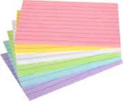 Colored 4" X 6" Ruled Index Cards, Assorted Colors, 156 Count