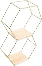 Nordic Style Floating Hexagon Wall Shelf Contemporary Wall Mounted Storage for Home Decor Bedroom Living Room Stylish Display for Plants Speakers and More